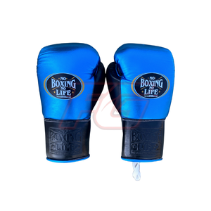 ชุดนวมชกมวยหนังวัวแท้ No Boxing No Life พร้อมสายรัดแบบ Hook & Loop สำหรับฝึกซ้อมและแข่งขัน ระบายอากาศได้ดี น้ำหนักเบา รับสกรีนโลโก้ - Product Image 5