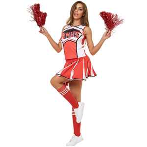 Nouveautés 2026 : Jupe de cheerleading personnalisée pour adulte, qualité supérieure, en polyester, avec strass et impression par transfert thermique - Product Image 1