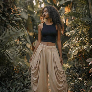 Falda Maxi Bohemia Convertible para Mujer, se Convierte en Pantalones Palazzo Holgados con Dos Bolsillos Grandes, Cómoda para Uso Diario y Festivales - Product Image 1