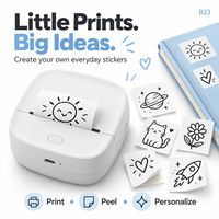 Printer Stiker Mini Bluetooth Portabel B23 203DPI Printer Thermal Tanpa Tinta untuk Kerajinan DIY, Catatan Belajar, dan Jurnal
