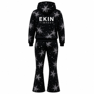 Conjunto de Sudadera con Capucha y Pantalones Deportivos Unisex con Logotipo Personalizado, Forro Polar Grueso, 2 Piezas, Casual, Transpirable, Impresión Digital, Secado Rápido, OEM - Product Image 2