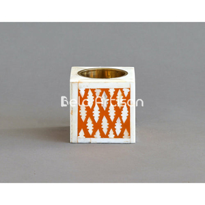 เตาเผากำยานลายเรขาคณิตสีส้ม ยี่ห้อ BONE INLAY ใช้ได้ทุกฤดู - Product Image 1