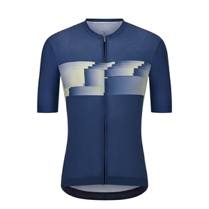 Maillot de cyclisme pour femme à manches courtes, vêtement de sport, haut de vélo avec fermeture éclair intégrale sur le devant, design avec panneaux en mesh respirant, séchage rapide, 220g, 100% coton - Product Image 1