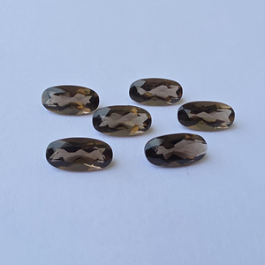 Quartz fumé naturel, taille facetée, grande forme ovale, calibré, qualité AAA+, pierre précieuse pour la fabrication de bijoux - Product Image 1