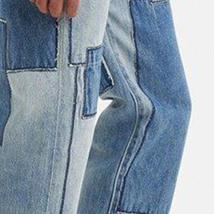 Nueva Llegada: Jeans Clásicos de Cintura Alta con Logo Estampado y Parches Estilo Urbano para Hombre, Precio al por Mayor, Pantalón de Mezclilla Lavada - Product Image 6