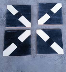 Juego de 4 Posavasos de Piedra Grabados a Mano, Posavasos Redondos Geométricos para Mesa de Café, Decoración Moderna para el Hogar, Regalo de Inauguración de Casa - Product Image 5