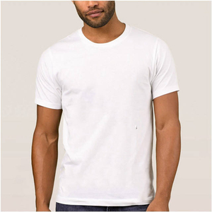 T-shirt bleu à manches courtes pour homme, col rond, coupe classique, couleur unie, design simple, 100% coton jersey tricoté - Product Image 2