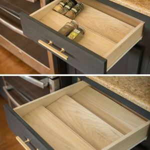 Adjustable Wooden Spice Drawer Organizer Insert for Kitchen Cabinet Storage and Modern Home Organization - Product Image 5