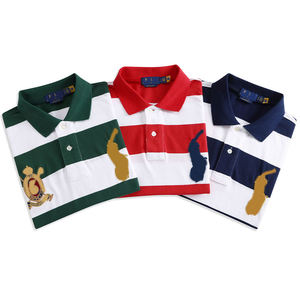 Polo de Algodón a Rayas para Hombre, Cuello Ribboxy, Diseño de Rayas Verticales, Polo Casual al por Mayor - Product Image 1