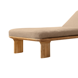 High End Teak Wood Sun Lounger Minimalist Outdoor Adjustable Backrest Lounge Chair <b>Sunbed</b> Cushion Resort Poolside Furniture - Product Image 4