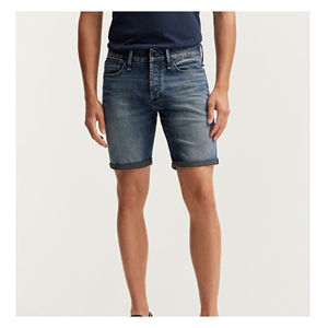Men's Straight Leg Acid Wash Light Wash Mid Waist Cotton Denim Shorts Casual Summer Style - Product Image 3