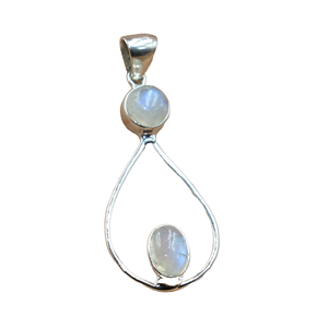 จี้สร้อยคอพลอยมูนสโตนสีน้ำเงินคุณภาพสูง ตัวจี้เงินแท้ 925 เครื่องประดับมูนสโตน ของขวัญคริสต์มาสสำหรับภรรยา - Product Image 1