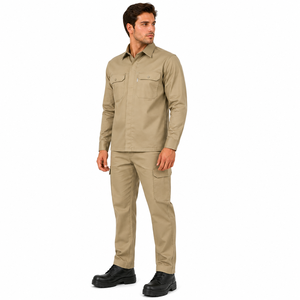 Custom Men Industrial Uniform Long Sleeve Work <b>Shirt</b> Cargo Pants Set Heavy Duty Construction Worker Safety Industrial Uniform - Product Image 3