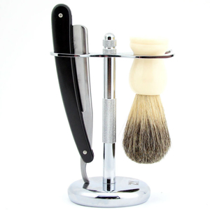 Premium PRESTIGE RAZOR Disposable Men's <b>Shaving</b> Set 3-Piece Complete Razor <b>Kit</b> with Single Blade Polish/Satin Finish - Product Image 1