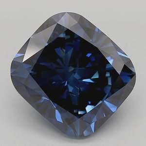 Diamante CVD Cultivado en Laboratorio, Certificado IGI, Azul Oscuro Fantasía, Claridad VVS, Corte Cojín para Joyería, Anillo de Compromiso - Product Image 1