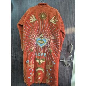 Chaqueta de Invierno Acolchada, Estilo Bohemio Vintage, con Bordado Floral, Hecha a Mano, de Terciopelo, Ecológica, Transpirable y de Secado Rápido para Mujer - Product Image 2