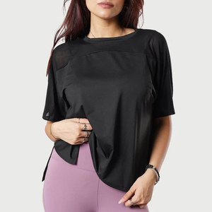 Ropa Deportiva para Mujer, Camiseta para Correr al Aire Libre, Talla Grande, Poliéster/Spandex, Elástica, Tejida, para Entrenamiento - Product Image 1