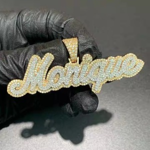 Pendentif Lettre Initiale Hip Hop Iced Out en Argent 925 avec Moissanite, Testée au Diamant, pour Hommes - Product Image 2