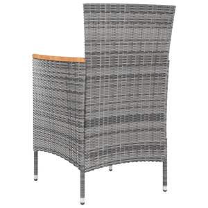 4 sillas de comedor de ratán polivinílico para patio en gris elegante juego de muebles de patio - Product Image 5