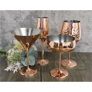 Verre à vin en acier inoxydable plaqué cuivre fait main, gobelet en métal incassable, calice à cocktail rose gold pour bar, mariage, fête - Product Image 4