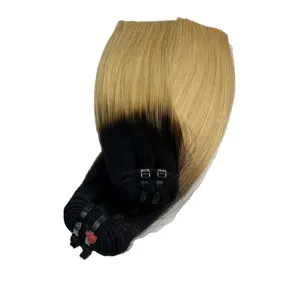 Top selling bone straight genius weft hair extensions stunning ombre colors Vietnamese raw hair virgin hair/ factory price deals