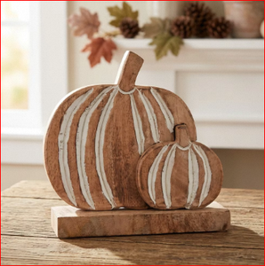Wood Pumpkin Trivet Non Slip Heat Resistant Decorative <b>Table</b> Mat Irregular Wooden Coaster for Kitchen Dining Room - Product Image 5