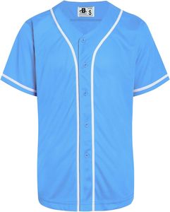 Chemise décontractée à manches courtes boutonnée Dehaner Navy Baseball Jersey, couleur unie, style sportif, vêtement d'été, polyester à séchage rapide - Product Image 3