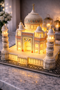 Maqueta de Mármol Taj Mahal LED Pulido Hecho a Mano, Ecológico, con Diseño Incrustado, Iluminado, para Decoración del Hogar, Regalo de Boda, Exportación - Product Image 2