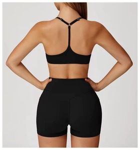 Ensemble de sport personnalisé pour femmes : soutien-gorge de sport dos en Y et short de gym taille croisée, idéal pour le yoga et le fitness - Product Image 3