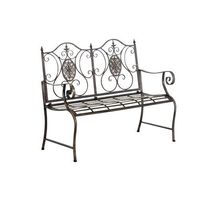 Nouvel Arrivage Banc de Jardin Double en Métal Style Victorien Moderne pour Villa, Patio, Extérieur, Parc, Hôtel avec Dossier