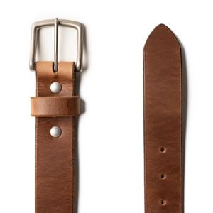 Ceinture en cuir véritable marron, bords cousus, trous ajustables, boucle en acier, style vintage écologique, longueur et largeur personnalisables - Product Image 3
