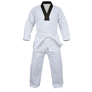 Uniforme de Taekwondo para Hombre, Blanco, 100% Algodón, Transpirable, Corte Regular, Ropa de Artes Marciales para Adultos, Logotipo Frontal - Product Image 2