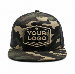 หมวกแก๊ปตาข่ายลายพรางแบบสั่งทำ หมวกแก๊ปตาข่ายแบบ Snapback ลายพราง หมวกแก๊ปตาข่ายปีกแบน หมวกเบสบอลฮิปฮอป - Product Image 2