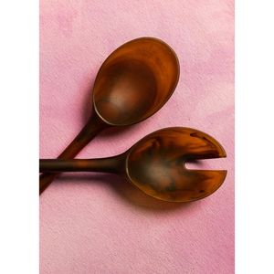 Juego de Cuchara y Tenedor para Servir Ensaladas de Resina con Acabado de Mármol Rosa Pastel, Vajilla de Resina Premium para Servir en la Cocina - Product Image 6