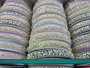 Ribete de encaje bordado con cuentas metálicas de poliéster de color personalizado, lavable para bolsos, prendas y zapatos - Ofertas al por mayor - Product Image 3