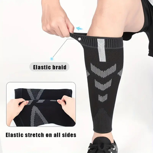 Calf <b>Compression</b> Sleeve For <b>Men</b> & Women Black, Breathable Knit Fabric, Footless Design For Fitness Wear BY AMAZING INDUSTRIES - Product Image 3