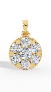 จี้รูปหัวใจประดับเพชรทรงกลมเจียระไนแบบบริลเลียนท์  ฝังแบบคลัสเตอร์ เพชรเลี้ยงในห้องปฏิบัติการ ทอง 10K สีทอง ไม่มีสี ความสะอาดระดับ VVS สร้อยคอโรแมนติกแบบโซลิแทร์ - Product Image 5