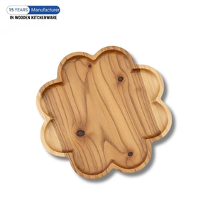 Wooden Rectangular Serving <b>Tray</b> Handmade Rustic Kitchenware <b>Storage</b> Holder Single Tier Handle Design - Product Image 2