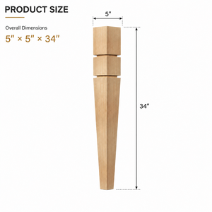 Elegant Minimalist Tapered Carved Solid Wood Legs Heavy-Duty Wooden <b>Table</b> Legs for Living Room Workshop Home Furniture - Product Image 2