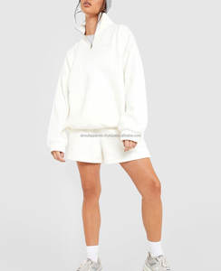 Sweat-shirt à capuche zippé à manches longues pour femme, avec logo frontal, design personnalisé, style hip-hop, uni, pour l'hiver, course à pied, badge pour filles, 100% - Product Image 2