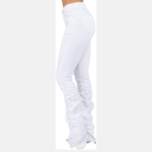 High Demand Plus Size Denim Jeans For Women Casual Washed Full Length Wide Leg Flared Baggy Flare <b>Pants</b> Loose Leg Wholesale - Product Image 4