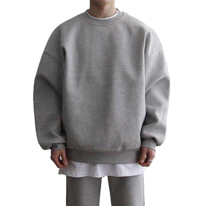 Sweat-shirt homme col rond de haute qualité, lourd, 100% coton, logo personnalisé, coupe oversize - Product Image 2