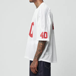 Maillot de football américain en maille 100 % polyester pour sublimation, coupe oversize et carrée, numéro personnalisé pour marques de mode - Product Image 4