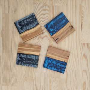 Elegant Handmade Wooden <b>Epoxy</b> <b>Resin</b> <b>Table</b> Coaster Set Durable Beverage Coasters for Modern Home Decor and Dining Accessories - Product Image 5