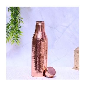 Bouteille d'eau en cuivre poli miroir, bouteille d'eau en cuivre pur, bouteille d'eau à goulot étroit - Product Image 5