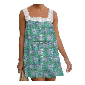 Túnica India con Estampado Floral Bohemio para Mujer, Diseño Bohemio, Prenda de Algodón, Estilo Gitano Hippie, Blusa con Encaje, Ropa de India y Pakistán - Product Image 6