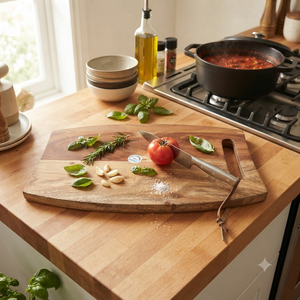 Planche à servir artisanale en bois de manguier 38x24cm, planche à découper en bois, plateau à charcuterie et fromages, plateau de service de cuisine - Product Image 2