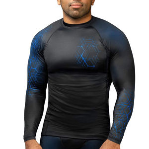 Rashguard BJJ personnalisé imprimé, vêtements de sport en polyester/nylon, unisexe, manches longues, impression numérique pour adultes, vente en gros, 10 ensembles - Product Image 1
