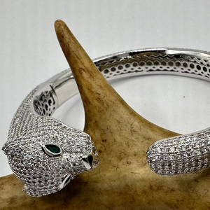 Bague Panthère en Argent Moissanite, Bijou Animal Sertie de Pierres, Luxe Hip Hop, Pour Hommes et Femmes, Cadeau Tendance - Product Image 5