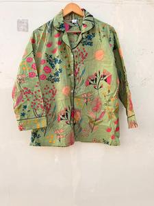 Floral Print Pajama Sets, Indian Cotton <b>Pyjamas</b> Set, Nightwear Pajama Set, Sleepwear Dress, Bohemian Clothing, Gifts <b>For</b> Her, - Product Image 4